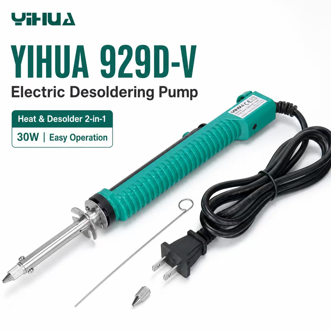 Desoldering Pump Electric Vacuum Station - YIHUA 929D‑V 30W Pompe à dessouder