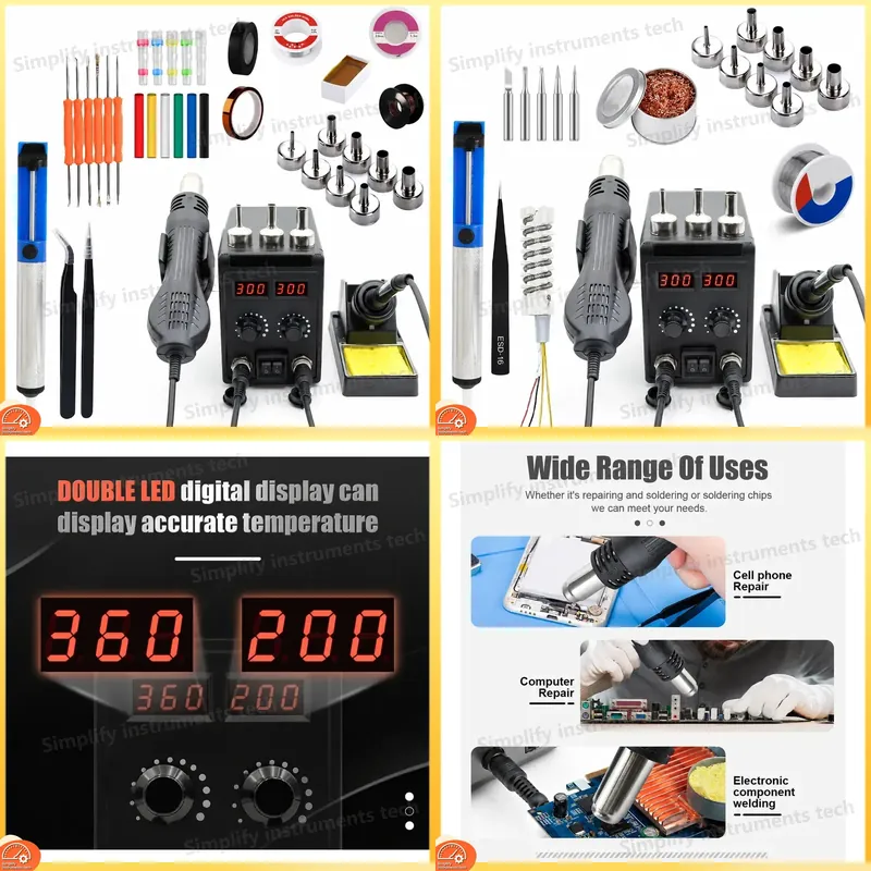Station de soudage 8586D 2 en  - 2 In 1 Soldering Rework Station 750W avis et prix